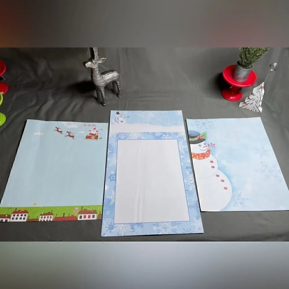 🎄❤️🎄 NEW Winter Snowflake Stationary NWOT Holiday Border 25 Pages Bundles …